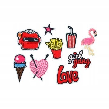 Little Angel FLAMING LOVE SERCE naszywki TERMO 9 sztuk ZESTAW