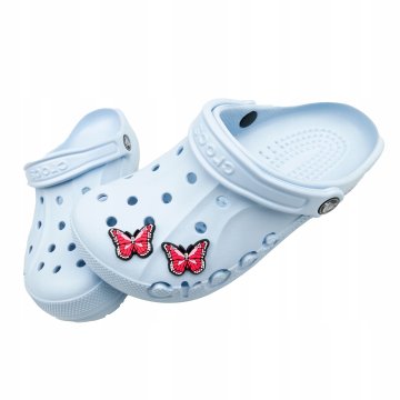 Little Angel ZESTAW 2 szt Przypinki do Crocs Motylki różowe