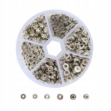 DIY Metalowe ozdobne przekładki zestaw mix w pudełeczku 300 szt