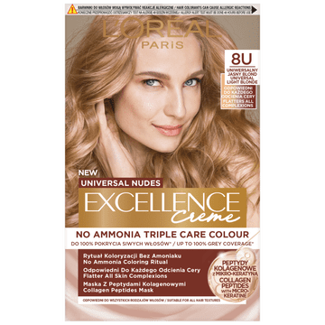 Loreal Excellence Creme Farba do włosów - 8U Uniwersalny jasny blond 192ml