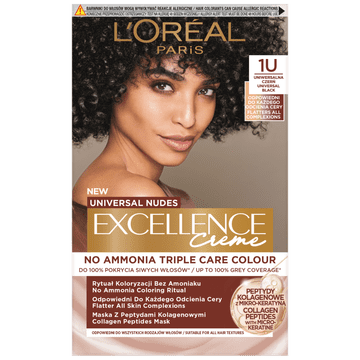 Loreal Excellence Creme Farba do włosów - 1U Uniwersalna czerń 192ml