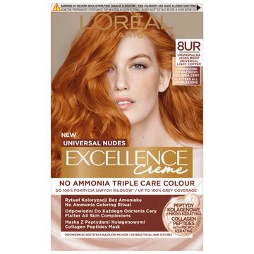 Loreal Excellence Creme Farba do włosów - 8UR Uniwersalna Jasna Miedź 192ml