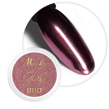 MollyLac Pyłek lustrzany efekt do zdobień paznokci Glass Effect Deep Pink Nr 4