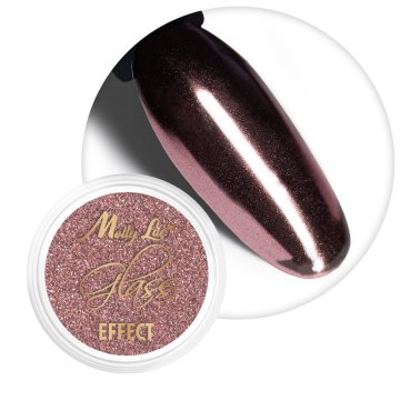 MollyLac Pyłek lustrzany efekt do zdobień paznokci Glass Effect Dark Golden Pink Nr 5
