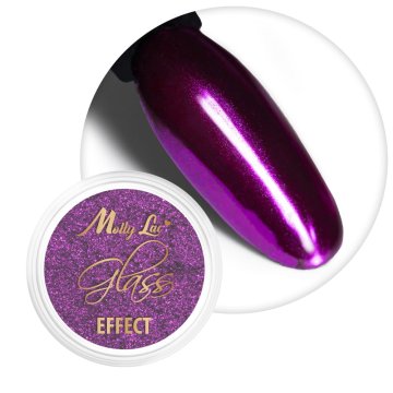 MollyLac Pyłek lustrzany efekt do zdobień paznokci Glass Effect Purple Nr 7