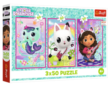 Trefl Puzzle Upoznajte Gabi i mačiće 3x50 dijelova 34876