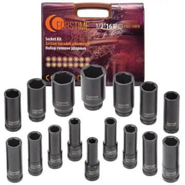 FOR Zestaw nasadek udarowych głębokich 1/2" 16el. (6-kątnych) (10-32mm) w PU walizce
