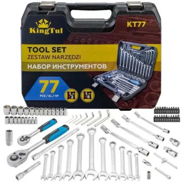 GT Zestaw narzędzi 77el. 1/4", 1/2" (4-32mm)