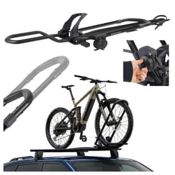 Menabo Uchwyt rowerowy na dach Clover SX lewostronny Fatbike E-bike czarny
