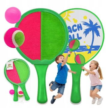 Zestaw do gry w rakietki i paletki 2w1 Catch Ball łapacz na rzepy z dwoma piłkami