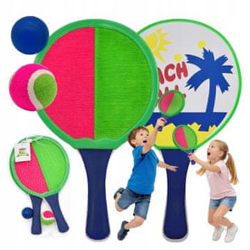 Zestaw do gry w rakietki i paletki 2w1 Catch Ball łapacz na rzepy z dwoma piłkami