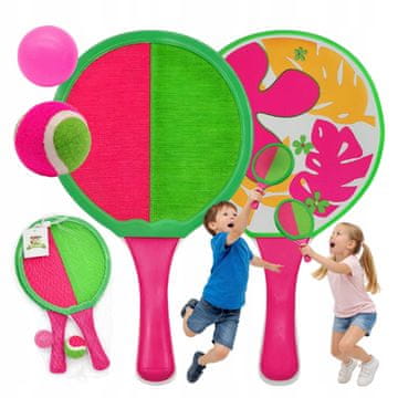Zestaw do gry w rakietki i paletki 2w1 Catch Ball łapacz na rzepy z dwoma piłkami