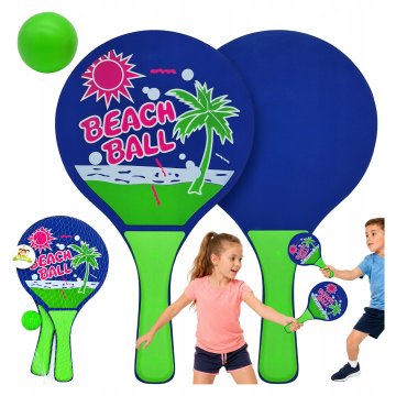 Zestaw do gry w rakietki paletki beach ball na plażę drewno