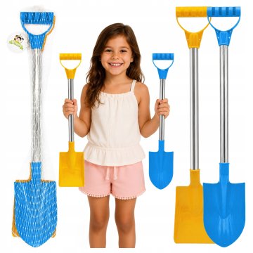 Zestaw łopatka i szpadelek na plażę do piasku dla dzieci metal 53 cm 2 sztuki