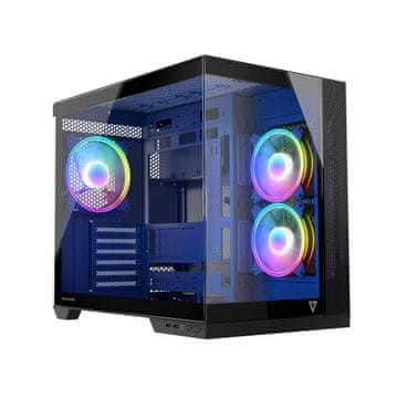 Modecom Volcano Panorama APEX ARGB 3F MIDI kutija, crna