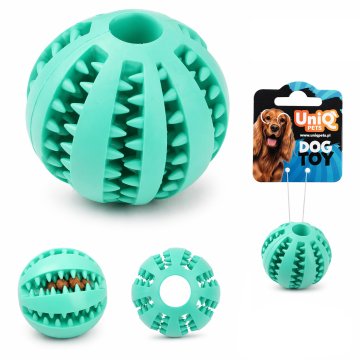 Imis Zabawka dla psa na przysmaki Piłka Dental SLOWY TPR Turkusowa UniQ Pets 6cm