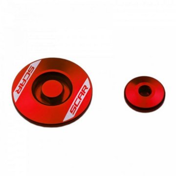 Scar RACING ČEPOVI ZA KONTROLU MOTORA SUZUKI RMZ250 '07-'25, RMZ450 '05-'25, RMX450Z '10-'19 CRVENI