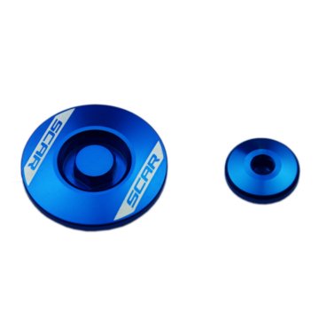 Scar RACING ČEPOVI ZA KONTROLU MOTORA YAMAHA YZ 250F '14-'25, YZ 450F '10-'22, YZ 250FX '15-'25, WR 250F '15-'25, YZ 450FX '16-'23, WR 450F '16-'23 PLAVI