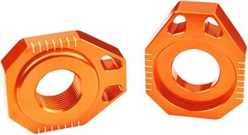 Scar RACING ZATEZAČI STRAŽNJE OSOVINE (ZATEZAČ) KTM SX / SXF / EXC 125 / 250 / 450 / 530 '08-'12, EXC / EXCF '08-'24 (PROMJER 20 MM) NARANČASTI (SET - 2 KOM)