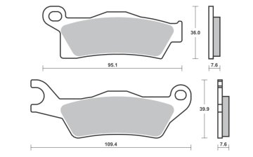 SBS KOČIONE PLOČICE KH617 OFF-ROAD RACING SINTER ZLATNE BOJE CAN-AM OUTLANDER 800 / 1000 12-, RENEGADE 1000 12-, DESNE PREDNJE / STRAŽNJE