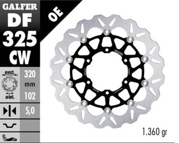 Galfer PREDNJI KOČIONI DISK SUZUKI GSXR 1000R '16- (VALOVITI PLUTAJUĆI) (320X102X5MM)