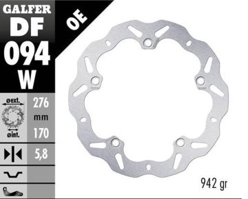 Galfer PREDNJI KOČIONI DISK HONDA VFR 1200FA '10-'13; VFR 1200X CROSSTOURER '12- (VALOVITI FIKSNI) (276X170X5,8MM)