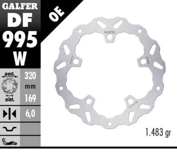 Galfer PREDNJI KOČIONI DISK HARLEY-DAVIDSON (320X169X6) (VAL) (VIDI OPIS)
