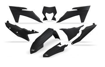 UFO PLASTIČNI SET KTM EXC 150 / 250 / 300 TBI '24-'25, EXC-F 250 / 350 / 450 / 500 '24-'25 CRNI