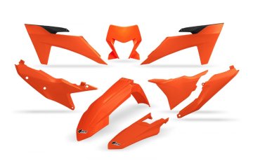 UFO PLASTIČNI SET KTM EXC 150 / 250 / 300 TBI '24-'25, EXC-F 250 / 350 / 450 / 500 '24-'25 NARANČASTI