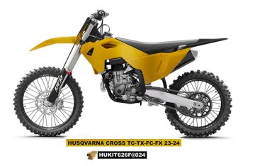 UFO Komplet plastików z osłonami teleskopów (amortyzatorów) Husqvarna TC 125 / 250 '23-'24, FC 250 / 350 / 450 '23-'24, FX 350 / 450 '23-'24, TX 300 '24, kolor złoty