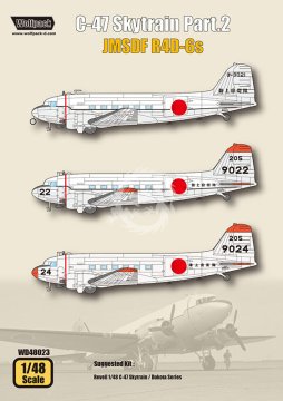 WD48023 C-47 Skytrain 2. dio JMSDF R4D-6s 1/48 komplet naljepnica