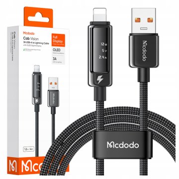 Mcdodo KABEL USB-A LIGHTNING SZYBKIE ŁADOWANIE DO APPLE IPHONE 3A 1M OLED