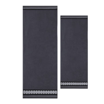 Zwoltex Rondo 2 komplet ręczników ręcznik kąpielowy czarny 50x90 70x140