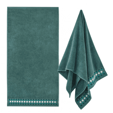 Zwoltex ZEN 2 Ręcznik z haftem mały do rąk zielony 450g 50x90cm