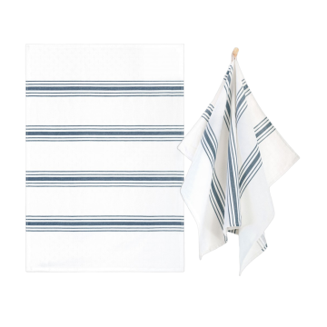 Zwoltex RYBY PASKI ścierka kuchenna bawełniana niebieski 240g 50x70cm