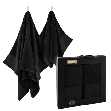 Zwoltex ARTDECO ręcznik 2szt bawełna egipska czarny 450g 50x90+ 70x140