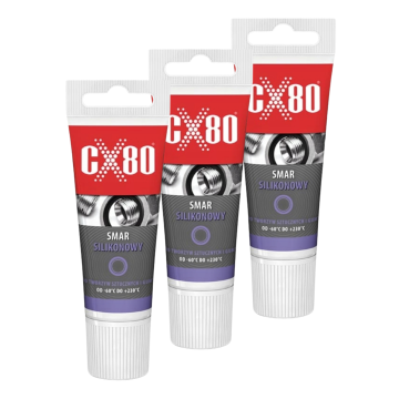 cx80 Smar silikonowy bezbarwny do gumy uszczelek spożywki kranów NSF 3x40g