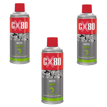 cx80 MOTO CHAIN Olej syntetyczny - Smar do łańcucha motocyklowego 3x500 ml