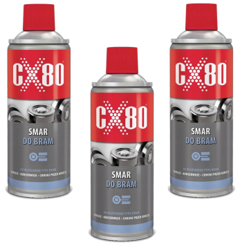 cx80 Smar do bram przesuwnych garażowych prowadnic szyn - Spray 3x500ml