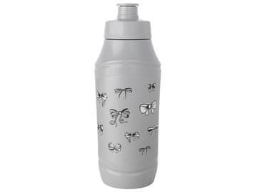 PRAKTYCZNA Praktična školska boca Forever Young, uzorak sive mašne, 375 ml