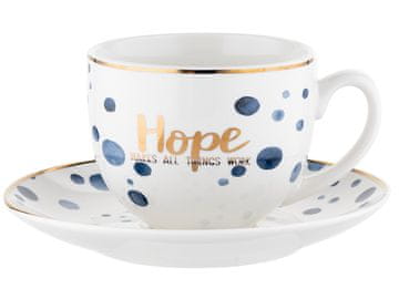 Florina Mare Hope porculanska šalica i tanjurić 240 ml pozlaćeni
