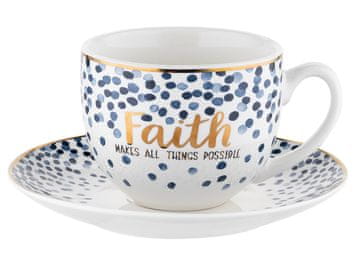 Florina Mare Faith šalica i tanjurić 240 ml porculan s pozlaćenim rubom