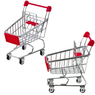 MINI LEAN TOYS Mini metalni kolica za kupnju za lutke ili ukras