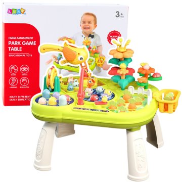 slomart LEAN TOYS Interaktivni vrtni stolčić s magnetskim pecanjem ribica i kvizom