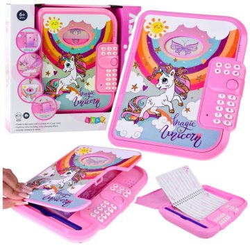 slomart LEAN TOYS Tajni dnevnik s kodnom bravom, snimanjem glasa i kvizom, Roza
