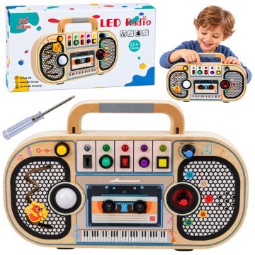 RADIO LEAN TOYS drveni radio stol, senzorski, LED svjetla, zvukovi