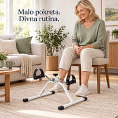 SOLFIT® Mini sobni bicikl s pedalama, kompaktni trenažer za noge i ruke s podesivim otporom | PEDALORA