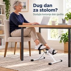 SOLFIT® Mini sobni bicikl s pedalama, kompaktni trenažer za noge i ruke s podesivim otporom | PEDALORA
