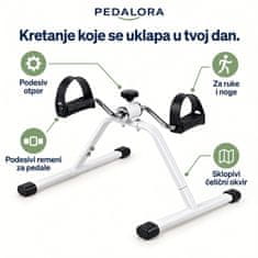 SOLFIT® Mini sobni bicikl s pedalama, kompaktni trenažer za noge i ruke s podesivim otporom | PEDALORA