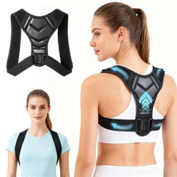 Nikcorp Korektor držanja tijela pojas za podršku leđa unisex prozračan mesh 76-110 cm podesiv ergonomski za kralježnicu ramena vrat i ključnu kost uredski rad kuća lagani trening